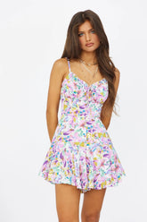 Kleiner frischer Tube-Top-Kragen-Sling-Schlanker Slimming-Strampler mit Blumenmuster